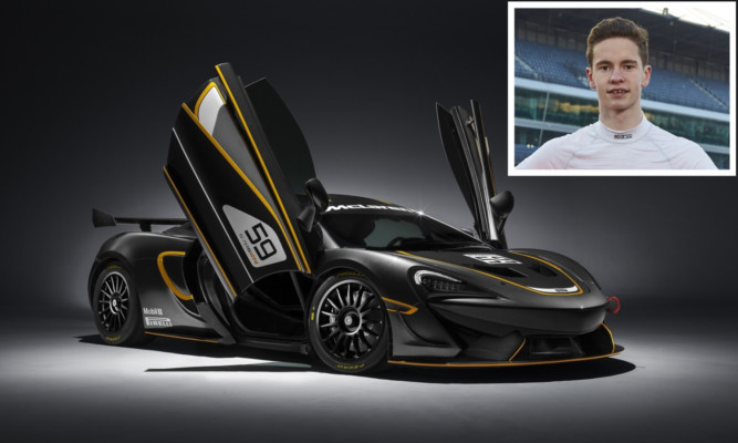 Sandy Mitchell (inset) will race in the McLaren 5705 GT4 from April.