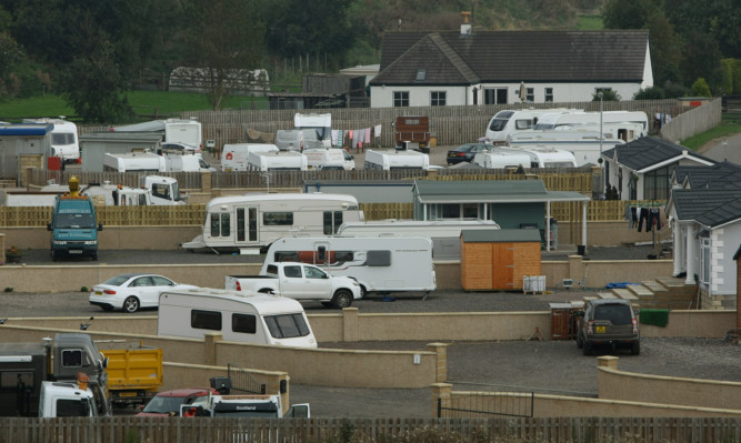 The Travellers site at St Cyrus.