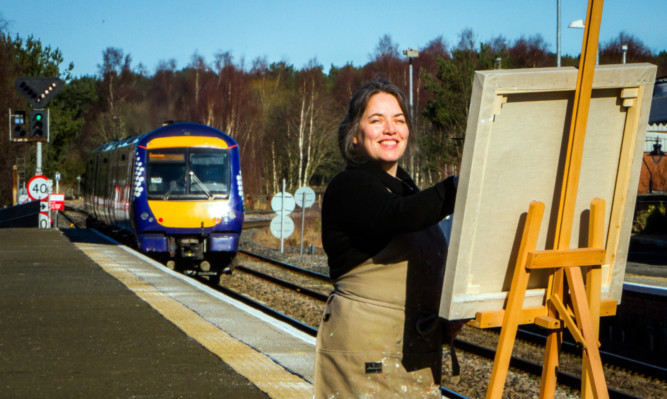 Artist Kirsty Lorenz runs her art studio from Ladybank Railway Station