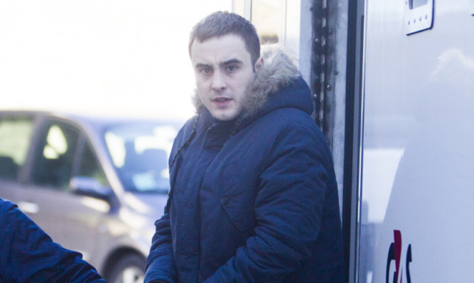 Liam Simpson arriving at court.