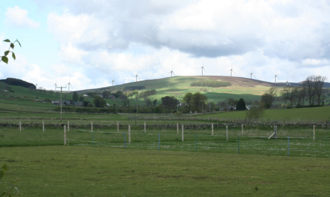 An artist's impression of the Saddle Hill windfarm.