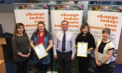 From left: Energy Management Unit members Kris Jamieson, Louise Hutton, Ian Lingard, Aleksandra Wojnicz and Caren Webster.