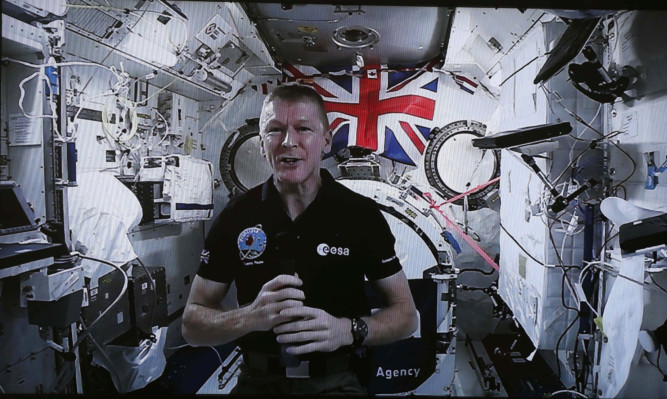 British ESA astronaut Tim Peake on board the International Space Station.