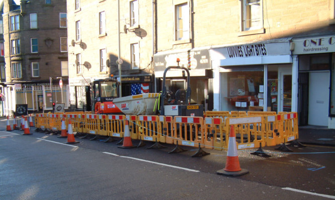 The roadworks on Albert Street.