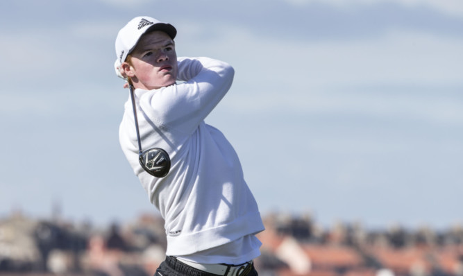 Michael Lawrie, younger son of former Open champion Paul, who will line up against Thomas Boyd, son of ex-Scotland and Celtic defender Tom, in Mondays opening round of the Scottish Boys Championship.