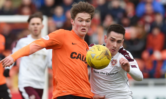 Blair Spittal in action against Hearts.