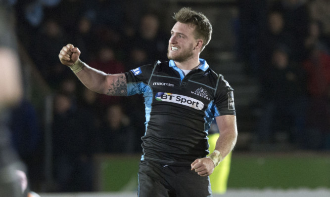 Stuart Hogg: danced in for Glasgows fourth try.