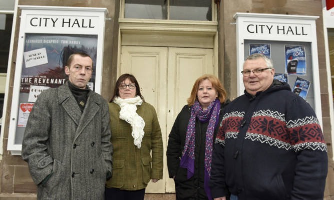 Community councillors Paul Wright, Elaine MacNicol, Jill Scott and Eric Gray hope to safeguard the future of the City Hall.