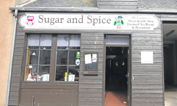 the Sugar and Spice café which has recently been closed in Arbroath.