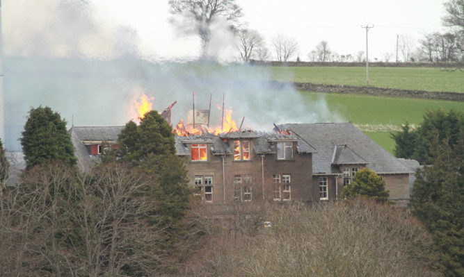 Strathmartine Hospital fire in June 2013.