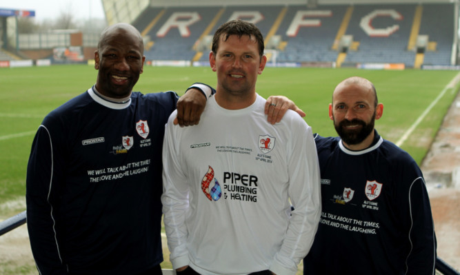From left: Marvin Andrews, Paul Browne and Colin Cameron will take part in the match in honour of Ally Gourlay.