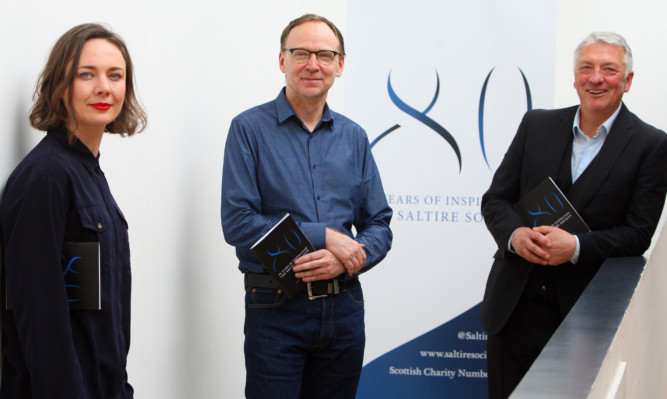 Gerry Hassan, left, and Jim Tough, executive director at Saltire, at the launch.