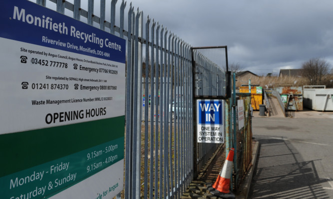 Monifieth Recycling Centre is one of the centres that may close.