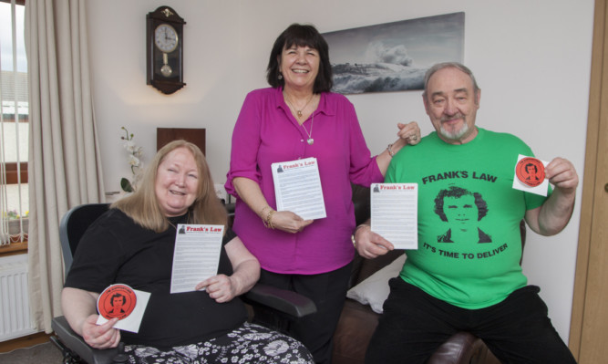 Amanda Kopel with Eunis and Tommy Doyle at the Frank's Law leaflets launch.
