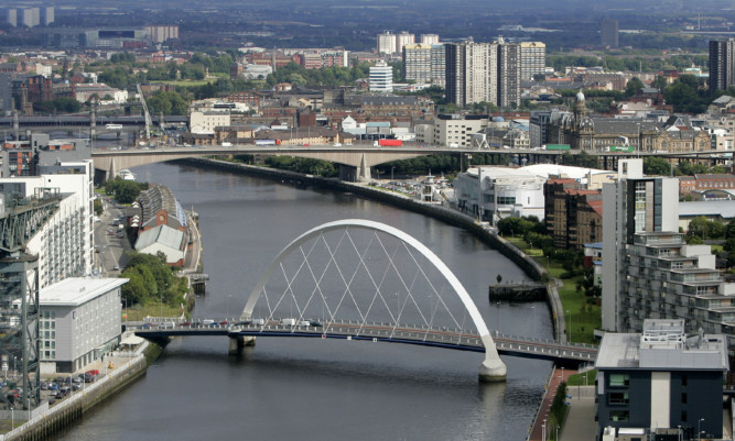 The body was discovered near Pacific Quay on Sunday.