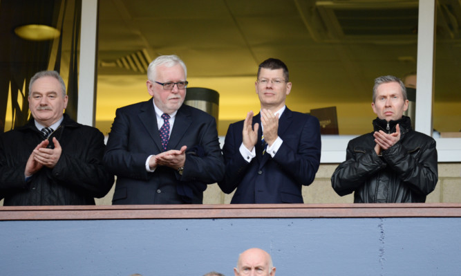SPFL Chief Executive Neil Doncaster (second from right).