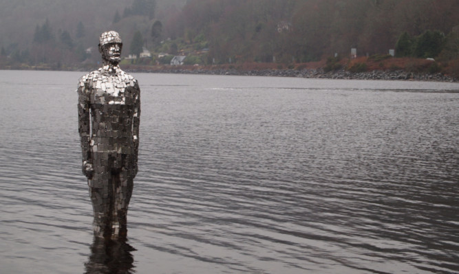 The mirror man is back in the loch at St Fillans.