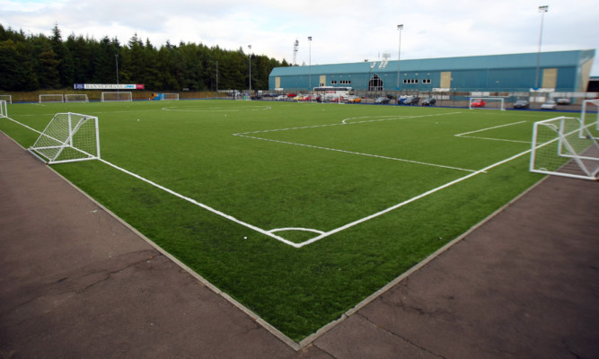 The training pitch at McDiarmid Park which would be moved.