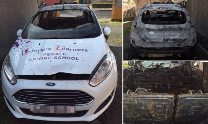 The £10,000 car was torched on Wednesday night.