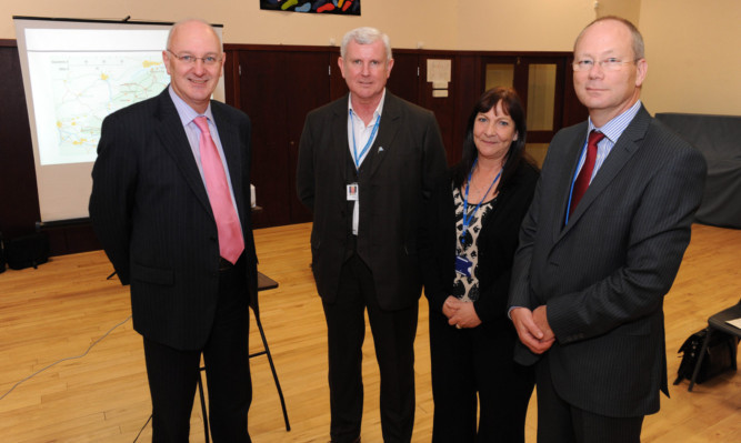 NHS Fife chief executive John Wilson along with Dick Fitzpatrick, Janette Brogan and Brian Montgomery at Rothes Halls.
