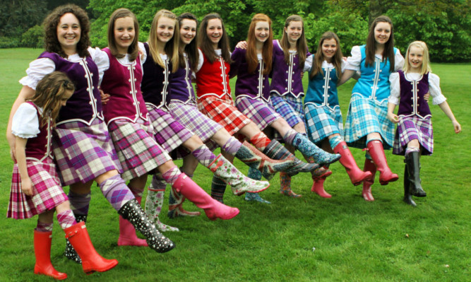 Girls of the Gordon School of Dancing in Montrose chose footwear for the conditions.