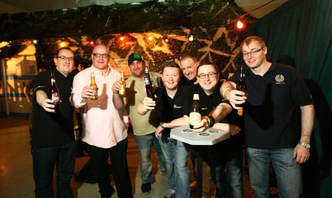 Arbroath Round Table members Steve Duncan, Robert Beattie, Kirk Taylor, Nark Cargill, John Bruce, Jamie Buchan and Ian Lorimer at Toonfest.