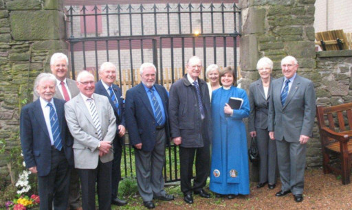 The Rev Janet Foggie with members of the congregation outside St Andrews Parish Church.