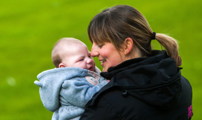 Stephane Reid with baby Maisie.