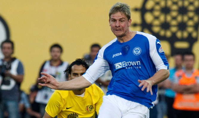 Jamie Adams in action for St Johnstone.