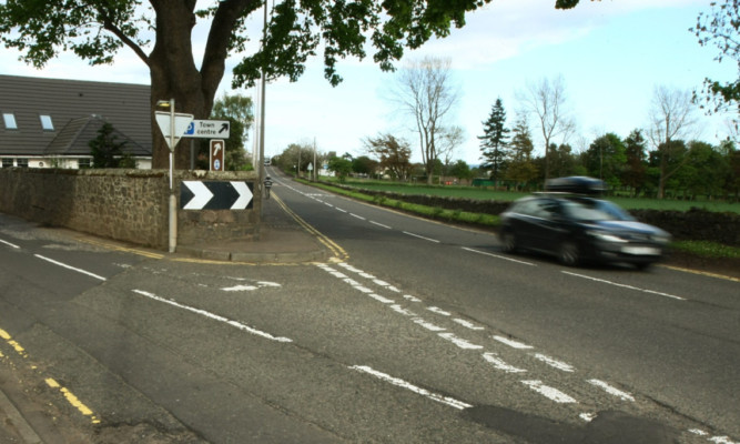 The junction in Auchtermuchty where the pallet fell.