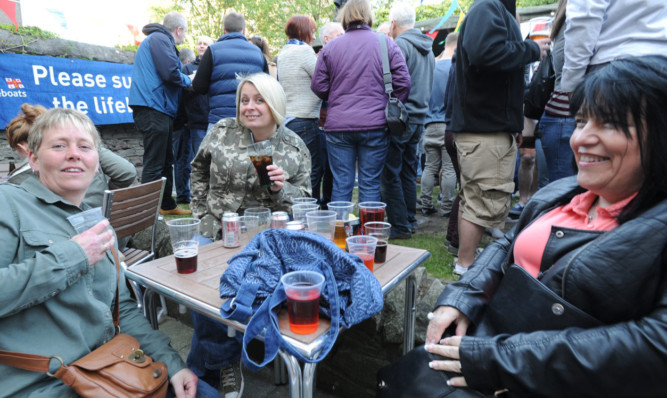 Revellers at the Ron Bonar Beer Festival.