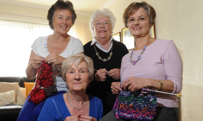 Preparing for the challenge are, back, from left, Linda Grahame and Norma Duncan and, front, Louise Johnston and Moira Bowman.