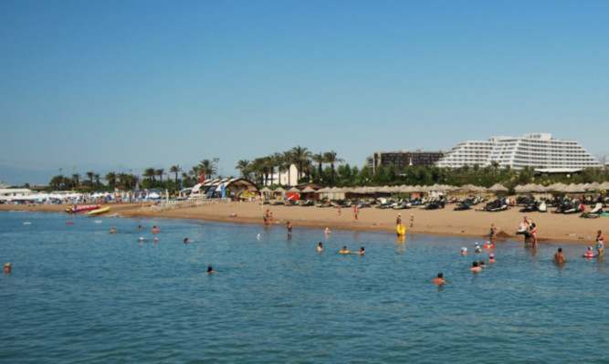 Belek beach in Turkey.