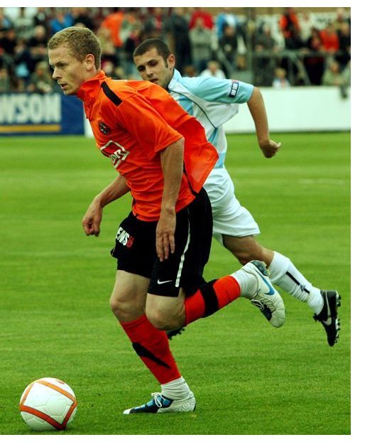 John Stevenson, Courier,03/08/10.Forfar,Station Park,pre season freindly Forfar v Dundee United.Match action