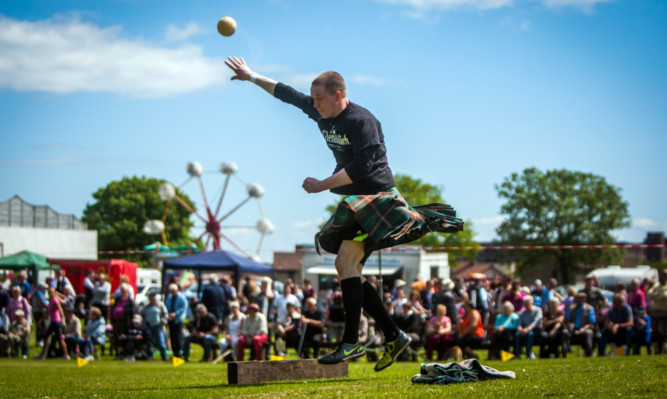 Action from the shot putt.