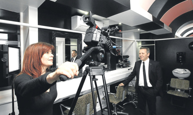 Alan Hampton being filmed for Homes Under The Hammer by director/producer Lindsay Hill.