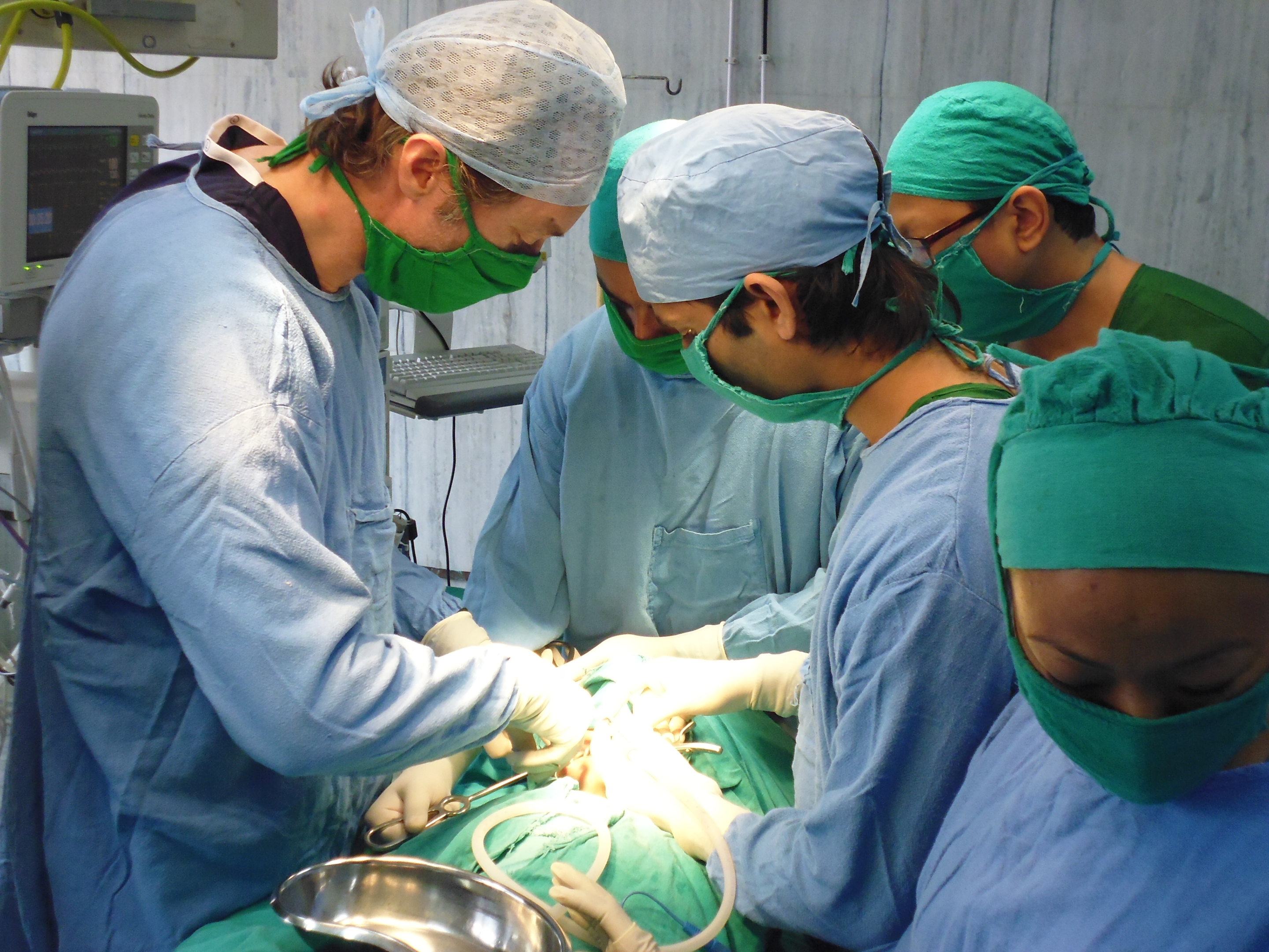 Surgeon Sean Laverick performing surgery