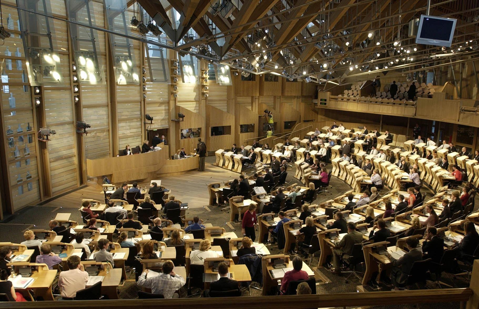 The Scottish Parliament's debating chamber