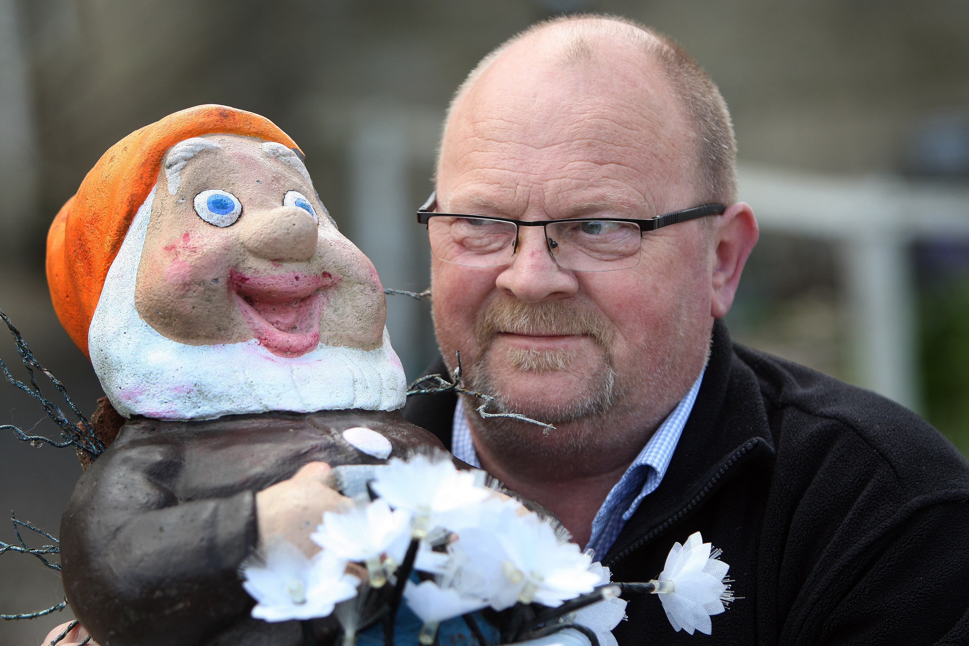 Maurice Allen found a missing 'Happy' dwarf three miles from where he was taken.