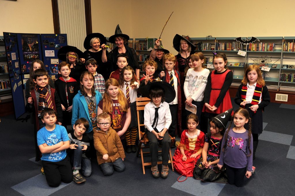 The library plays host to all manner of events. Pictured are youngsters who attended a Harry Potter night.