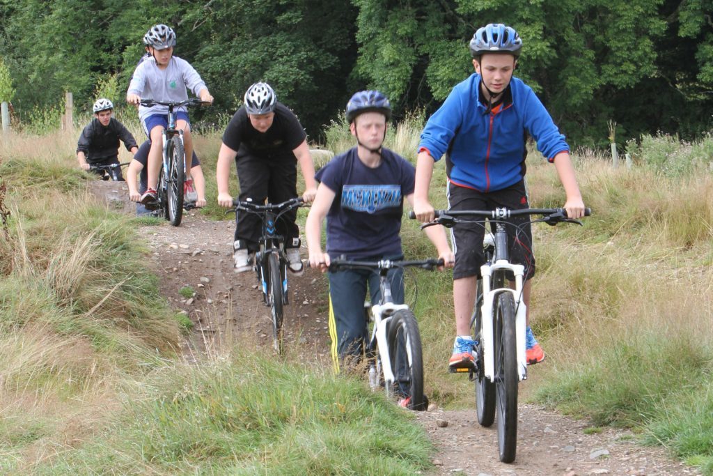 Kids taking part in a mountain bike challenge at last year's Cream o' the Croft festival.