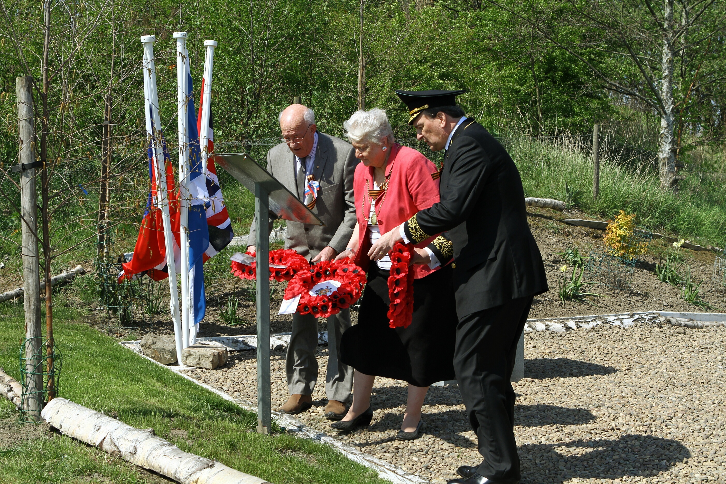 The ceremony for the Russian airmen who were based at Errol Airfield
