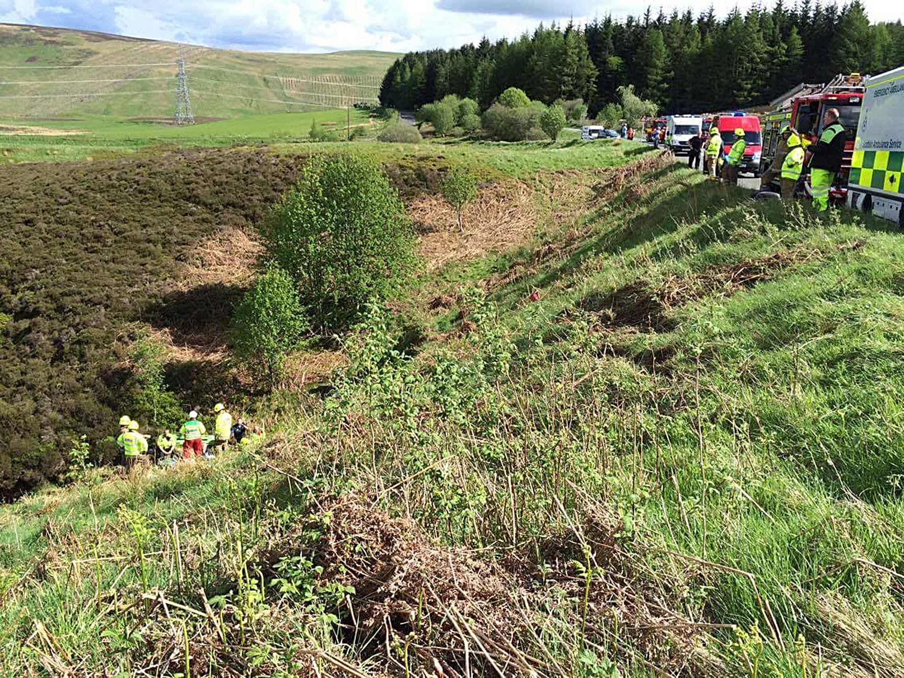 The Scottish Fire and Rescue Service winched the man to safety