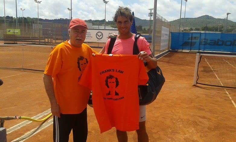 Nadal, right, pictured with Mrs Kopel's friend Emilio Marmol Roman