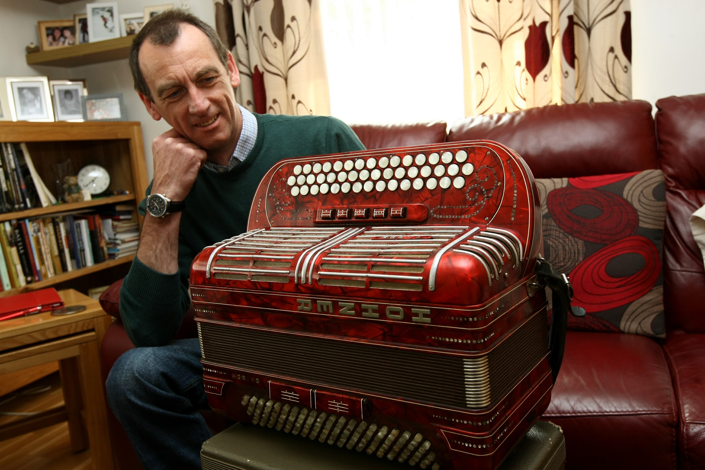 Stuart Venters has been left with the wrong accordian.