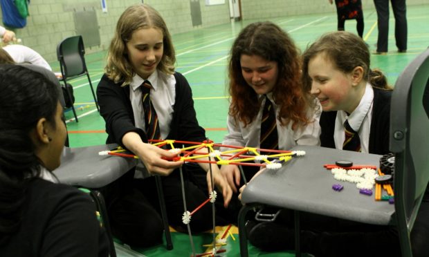 A STEM day challenge held in Queen Anne High School, Dunfermline