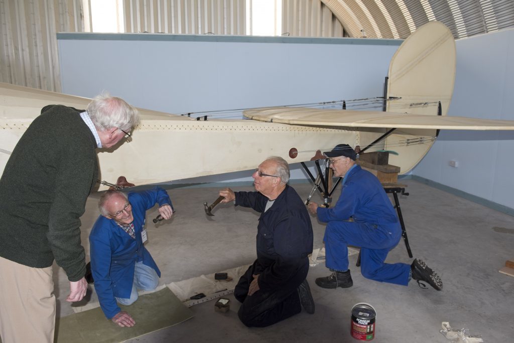 The BE2a build team of Alan Doe, Jules Stevenson, Brian Crozier and Andy Lawrence pictured at work. 