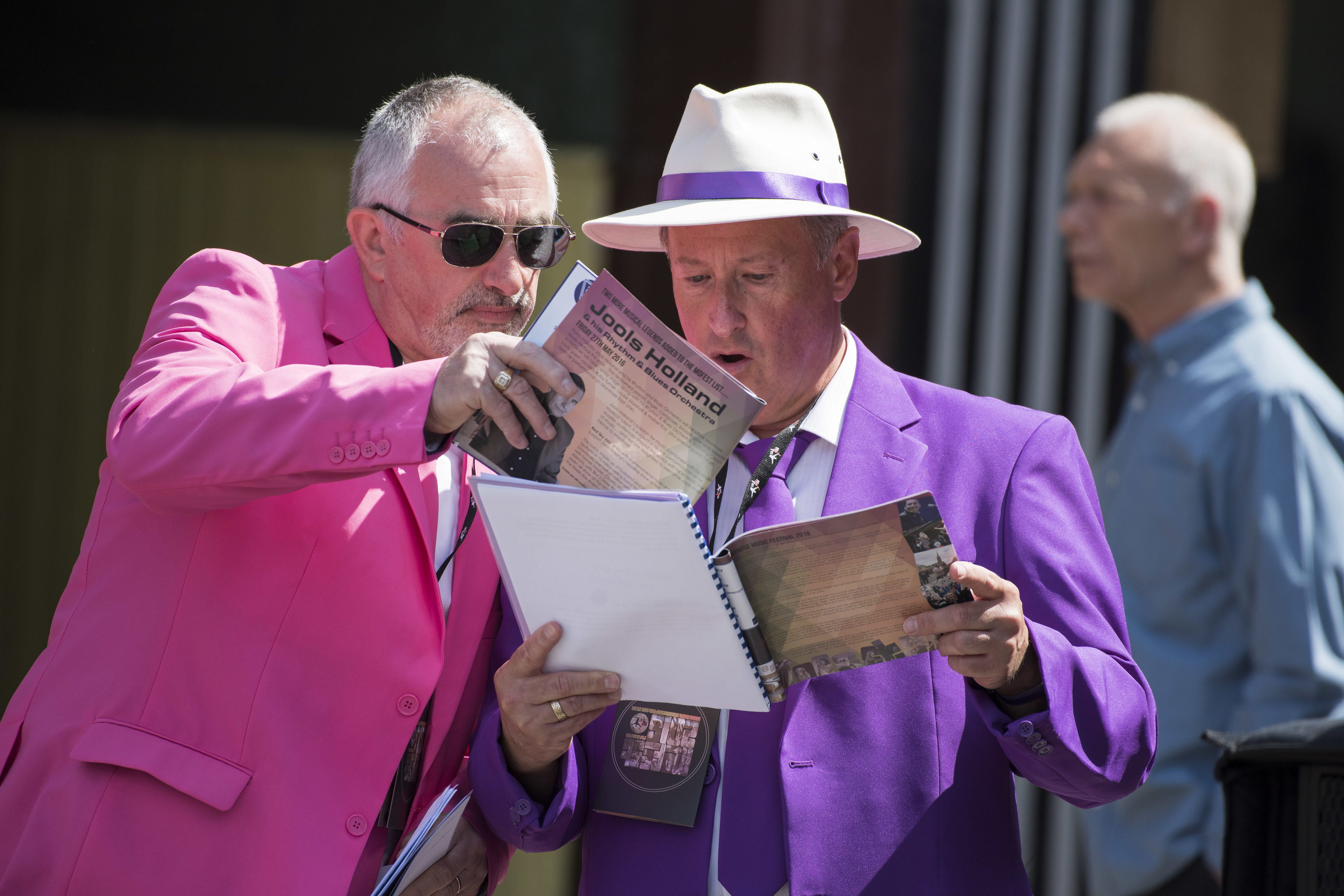 High Street Stage comperes Tom Murray and Joe Wishart dressed for the part. 