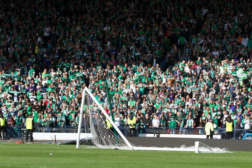 The violence meant Hibs fans did not see their team perform a lap of honour.