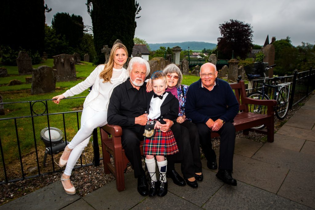 Corrie and Ronnie with Corrie's mum Caroline and grandparents Ian and Isobel.